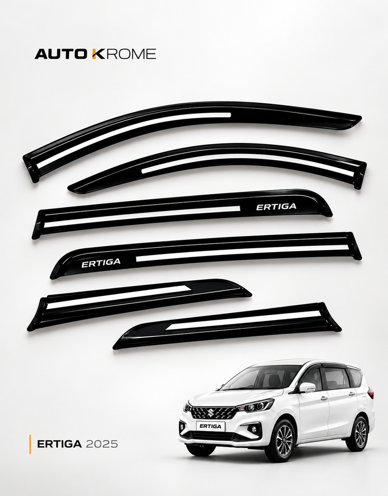 Polycarbonate Smoke Finish Door & Window Visor, Ertiga 2025