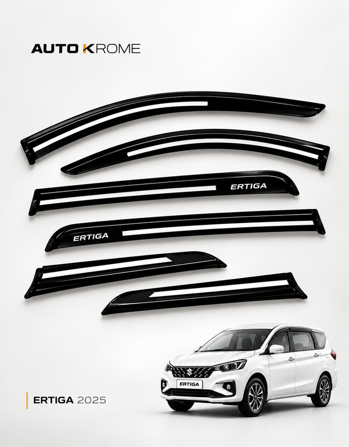 Polycarbonate Smoke Finish Door & Window Visor, Ertiga 2025