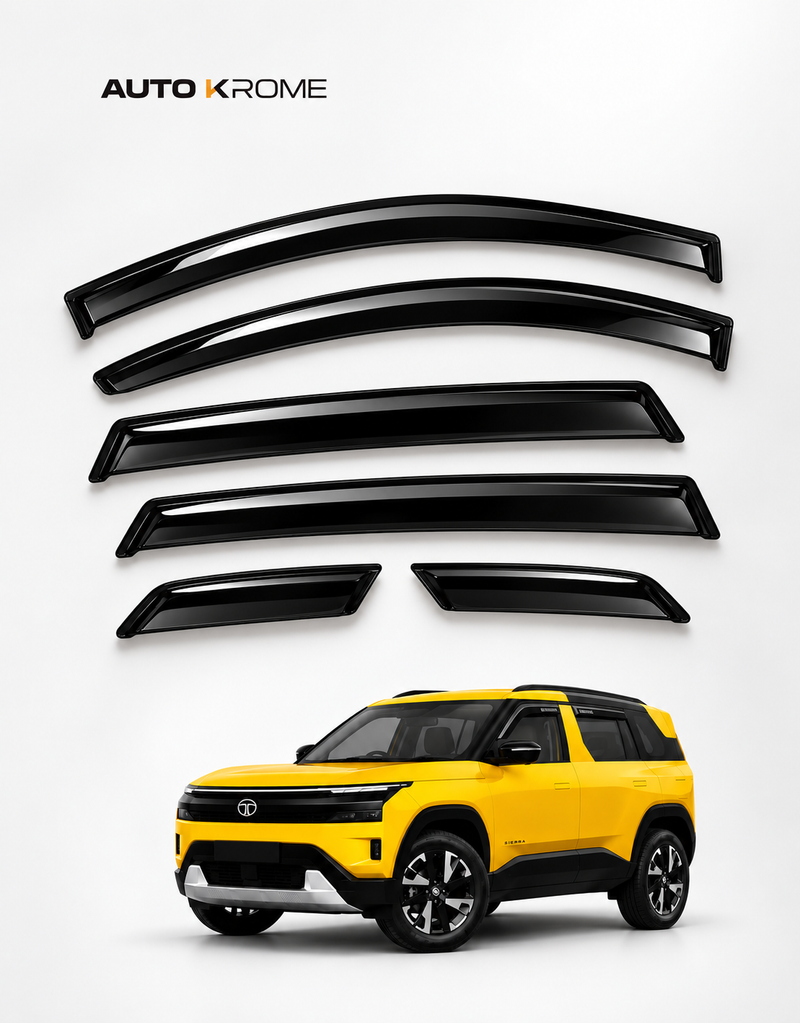 Polycarbonate Smoke Finish Door & Window Visor Compatible with Sierra